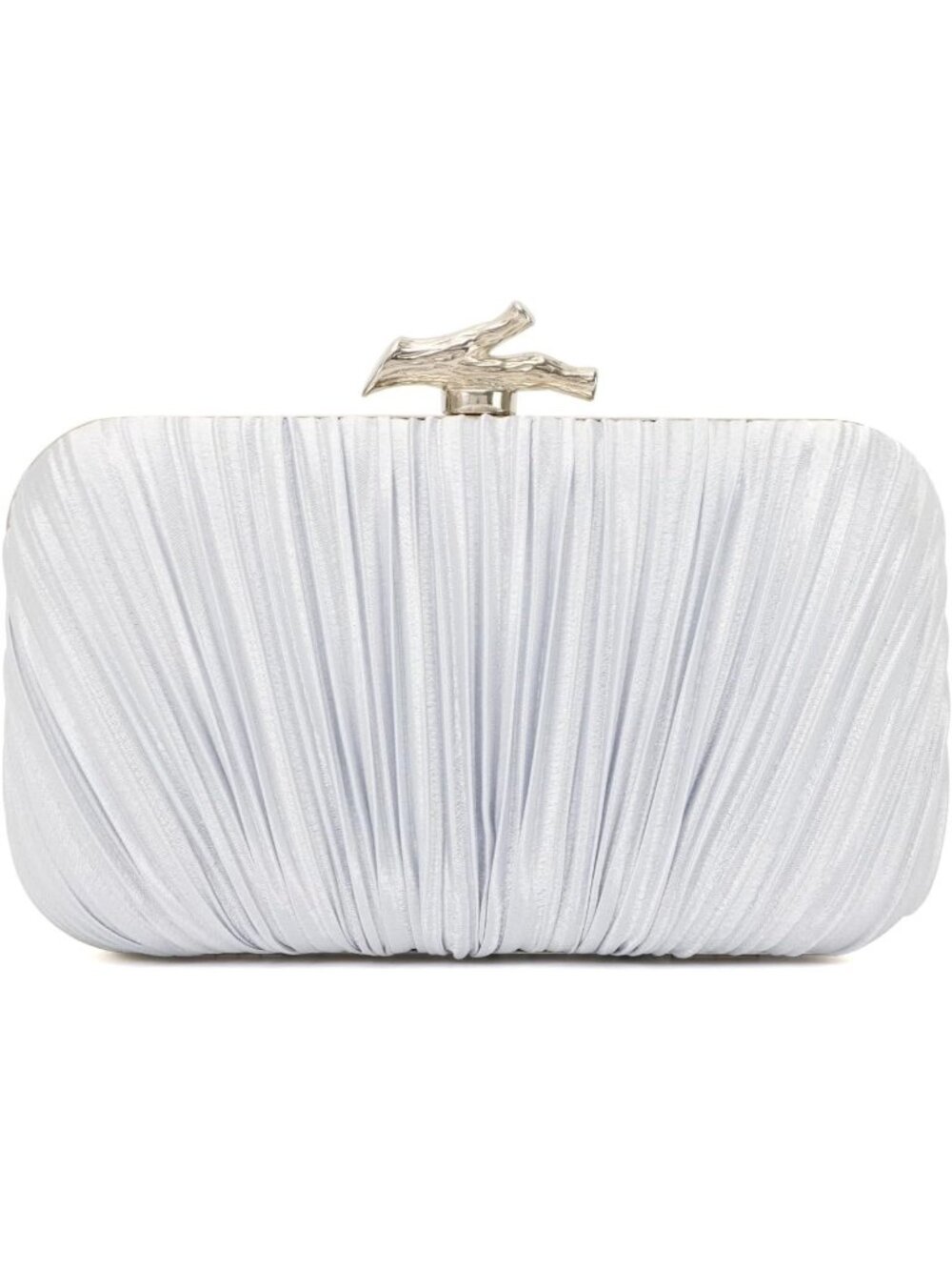 〽️women's Silver Pleated Clutch Purse With Chain Wedding Party Evening Bag